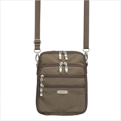 Zip and Go Cross Body in Mushroom / Caspian Blue