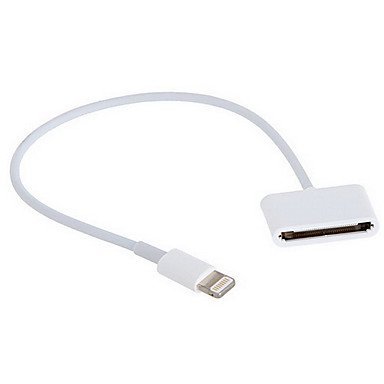 1 PACK- ThreeSix Electronics 30 Pin Female to 8 Pin Lightning Male Charge and Sync Cable Adapter for iPhone 6 6 Plus 5 5S 5C iPad Air 2 and more! (White)