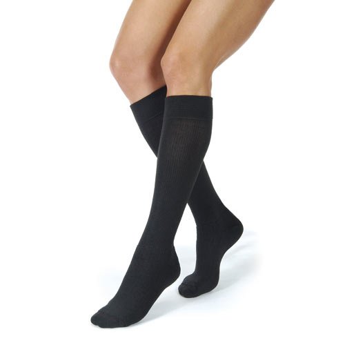 Jobst ActiveWear Over-the-Calf Athletic Support Socks Moderate 15-20 M Black