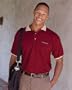 Gildan-7 oz Cotton Pique Polo Shirt with Jacquard Birdseye Trim~White/Navy/White~Adult-XL