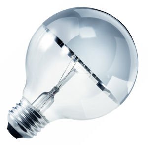 Sylvania 15638 40 WATT Decor Chrome Top Globe Bulb Clear Finish, Single