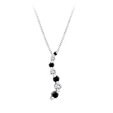 14K White Gold 1/4 ct. Alternating Black and White Diamond 