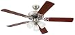 Westinghouse 7867865 Vintage 52 Inch Ceiling Fan, Brushed Nickel Finish