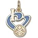 Denver Nuggets 1/2in 14k Heart Pendant/14kt Yellow Gold