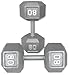 Pair 80 Lb. Cast Iron Hex Dumbbells