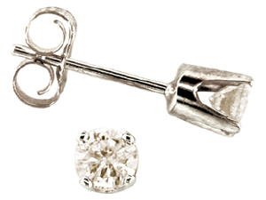Classical 14 ct White Gold Ladies Diamond Stud Earrings Brilliant Cut 0.25 Carat JK-I2 3mm*3mm