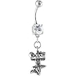 Crystalline Double Gem Cheering Chearleader Belly Ring