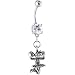 Crystalline Double Gem Cheering Chearleader Belly Ring
