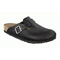 Birkenstock Clogs ''Boston'' aus Fettleder in schwarz mit normalem Fussbett