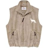 Men's Lined German Shepherd White Fleece Vest