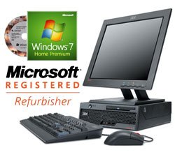 Windows 7, 17-inch LCD Screen, IBM ThinkCentre M51 8104 Ultra Small Desktop PC - Intel Pentium 4 HT 3.2GHz, 1GB, 80GB, DVD-Rom, Genuine Windows 7 Home Premium pre-installed (including COA license and restore disk)