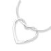 Floating Heart Sterling Silver on 16 Square Snake Chain Necklace