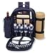 Picnic at Ascot Classic Green Picnic Backpack for Four with Blanket 4-person