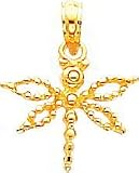 14K Gold Dragonfly Pendant