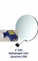 P330 Satspiegel 80cm Stahl beige + Universal Quad LNB 0,2 dB