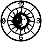 Giant 47.5 Inch Diameter Hand-crafted Tower Wall Clock (Arabic Quad Numerals, Sun-Moon Style)