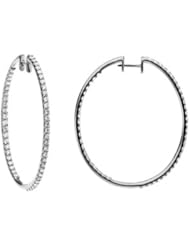 Diamond Hoop Earrings 14k White Gold