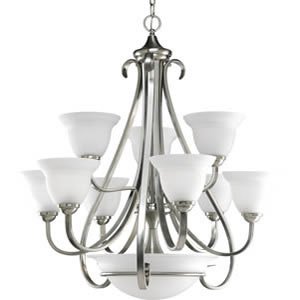 Progress Lighting P4418-09 Torino 9-Light Chandelier in Brushed Nickel - P4418-0 by Progress Lighting