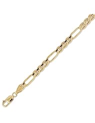14k Italy Yellow Gold 4.7mm Ficonucci Link Chain Bracelet 8" Inches