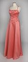 Coral Dress with Embroidered Bodice