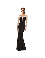 Mermaid Floor Length Crystal Long Sleeves Sleeveless Bateau Neck Chiffon Evening Dress/Prom Dress/Wedding Party Dress 