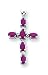 Jewelry : 14k White Gold Diamond & Ruby Cross Pendant