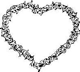 Decorative Heart Wreath Vinyl Wall Art, Romantic