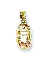 14K Gold Two-tone Baby Shoe Charm