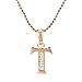 Snowman Lee Cubic Diamond 18k Rose gold plated Letter T Chain Pendant Necklace