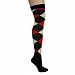 OVER THE KNEE HI RED IVORY BLACK ARGYLE SOCKS