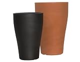 Produkt-Bild: Euro3Plast 569341 Pflanzk&uuml;bel "Vase Tulum" 35cm, schwarz metallic mit Zwischenboden