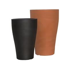 Euro3Plast 569341 Pflanzk�bel "Vase Tulum" 35cm, schwarz metallic mit Zwischenboden