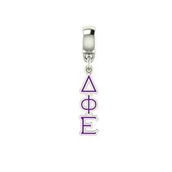 Delta Phi Epsilon Lavaliere Drop Charm. Solid Sterling Silver with Enamel