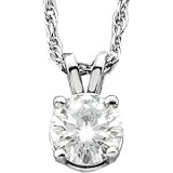 Stunning! 14K 1CT 6.5MM Moissanite Pendant-necklace