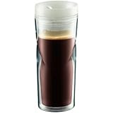 Bodum Anywhere Thermal Travel Mug Spill-Proof 360 Degree Sipping Off White Lid, 0.45 l, 16-Ounce
