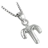 Sterling Silver Aries Zodiac Symbol Pendant