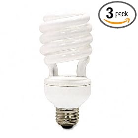 GE 15 Watt (60 Watt equivalent) Energy Smart Spiral T3 Light Bulb, Soft White, 3-Pack #41520-3