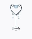 Campanet - 350681 - Porte-bougie en forme de coeur avec bijoux fantaisie - S - Gris - 35 cm (Import Grande Bretagne)
