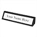 Genuine Black Leather Changeable Name Plate Gold