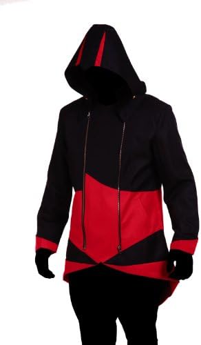 1stvital Cosplay Costume Uniform Jacket Zipper Coat,Black &amp; Red (Child-L)