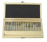 Westward 2LYT1 Carbide Bur Set, Dbl Cut, 1/4 In, 16 Pcs