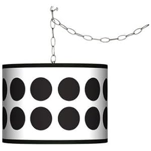 Swag Style Black Orbs Shade Plug-In Chandelier