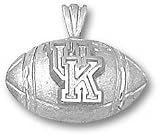 Kentucky Wildcats Solid Sterling Silver Classic ''UK'' Football Pendant