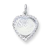 Sterling Silver Special Niece Heart Disc Charm with 20 inch Sterling Silver Chain