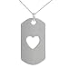 Sterling Silver Open Heart ID Tag Pendant