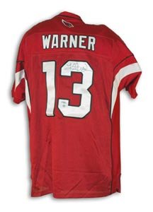 Kurt Warner Signed Arizona Cardinals Reebok Authentic Jersey