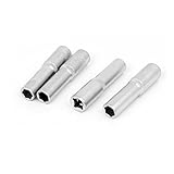 uxcell 　六角ビット　六角ソケットレンチ　ヘックス　クロム－バナジウム鋼製　シルバートーン　4件入り