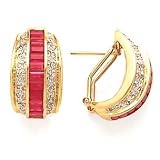 14k Gold, Diamond & Ruby Earrings (4.98ctw)