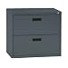 Sandusky 400 Series Charcoal Steel Lateral File Cabinet with Plastic Handle, 30" Width x 27-1/4" Height x 18" Depth, 2 Drawers