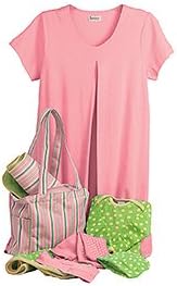 Pink Cotton Jersey Nursing Gift Set with Diaper Bag for New Moms XSM (2-4)